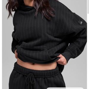 Alo Black Pinstripe Hoodie